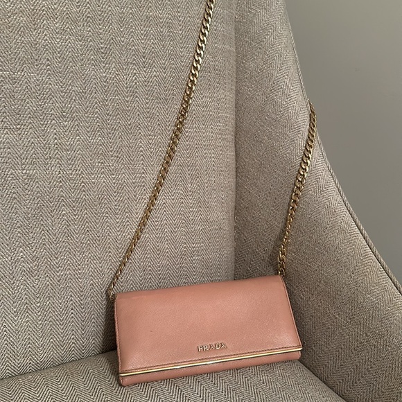 Prada Saffiano Leather Long Wallet on Chain - Picture 2 of 12